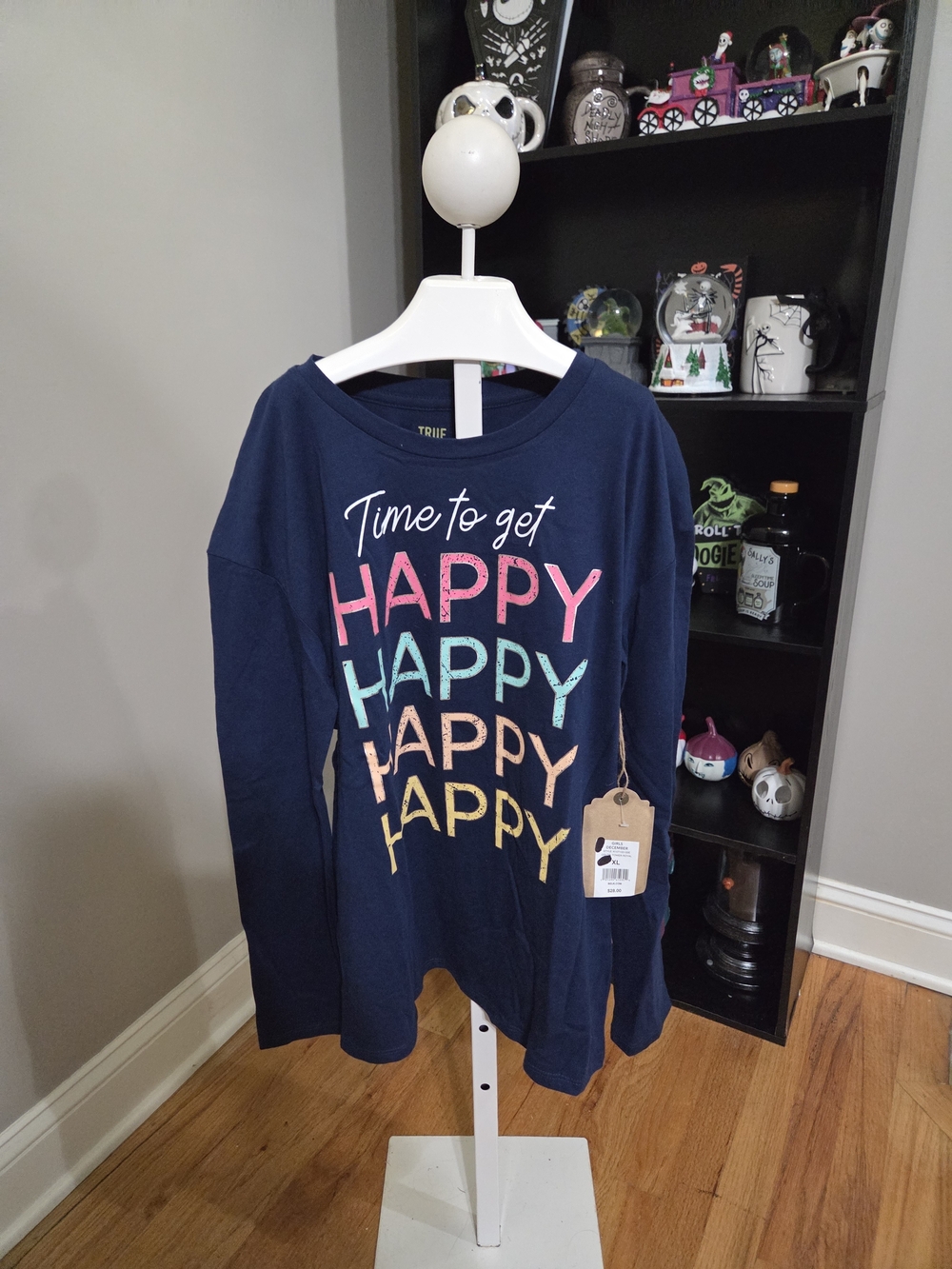 True Craft Navy Long-Sleeve 'Time to Get HAPPY' Graphic Tee